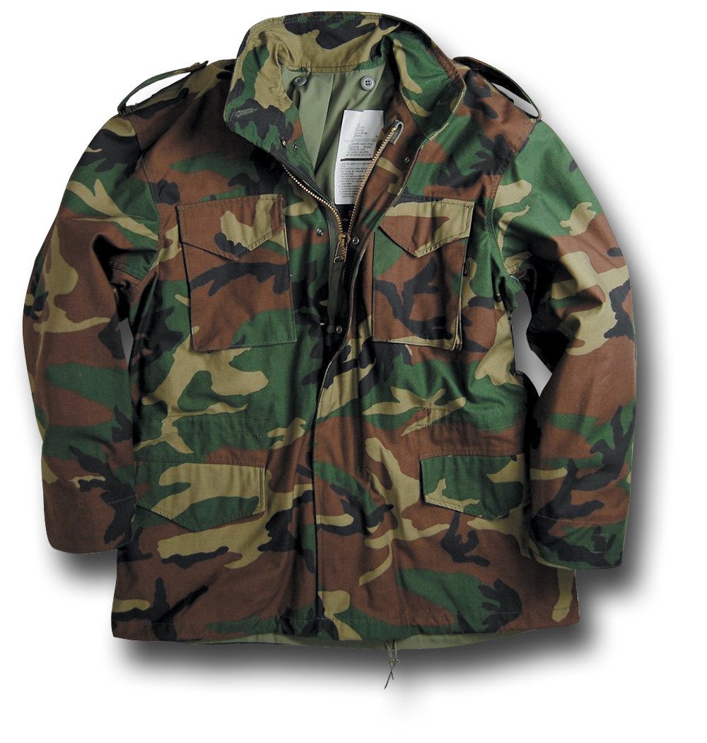 90s Brown Woodland Camo Army Field Jacket - Men's Small XX Short