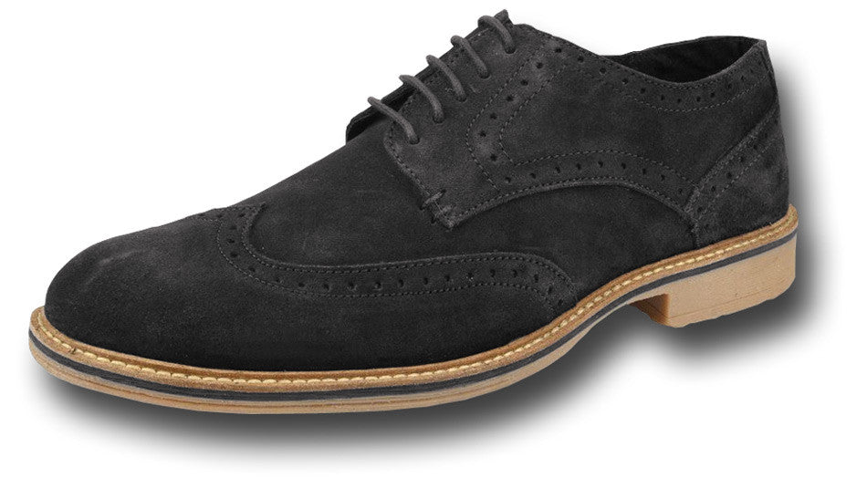 SUEDE 5-EYELET BROGUE SHOES