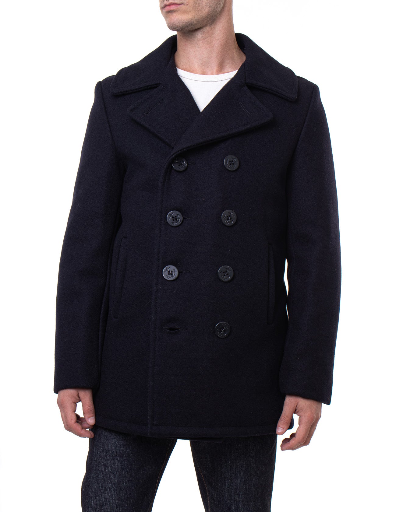 Schott sales leather peacoat