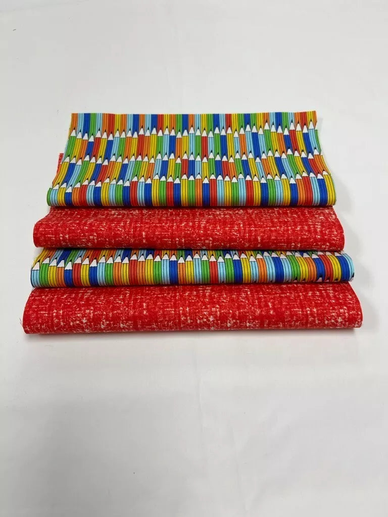 16 Pre Cut 10" Quilting Fabric Squares At School