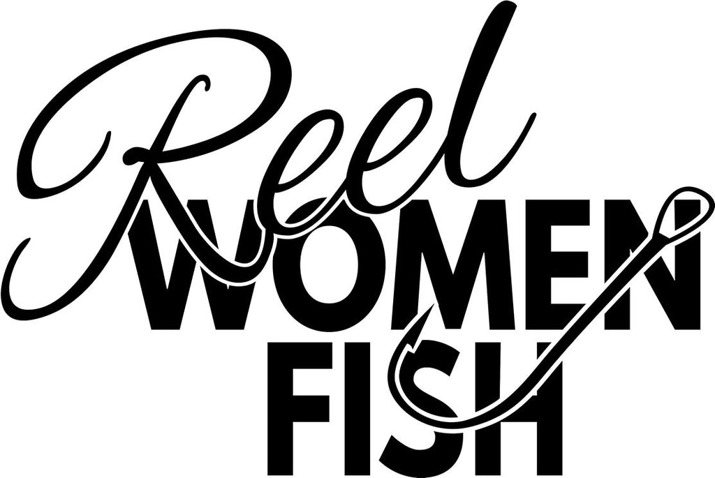 Reel women fish fishing decal - North 49 Decals