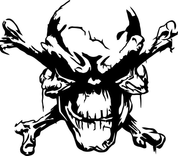 skull 2 skull biker decal – North 49 Decals