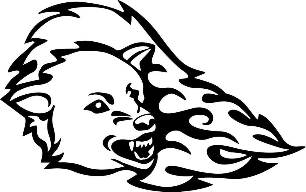 wolf flaming animal decal – North 49 Decals