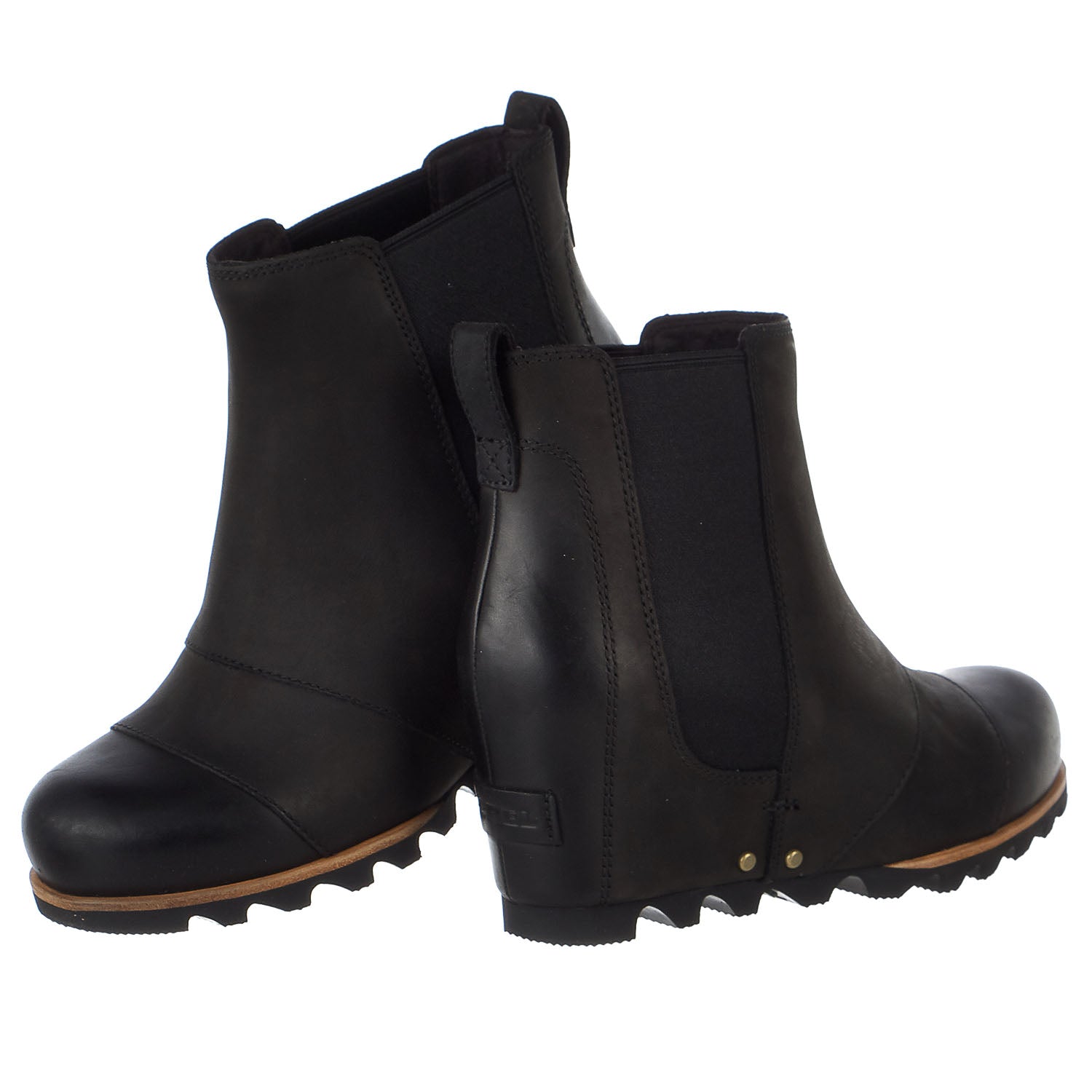 womens leather wedge boots