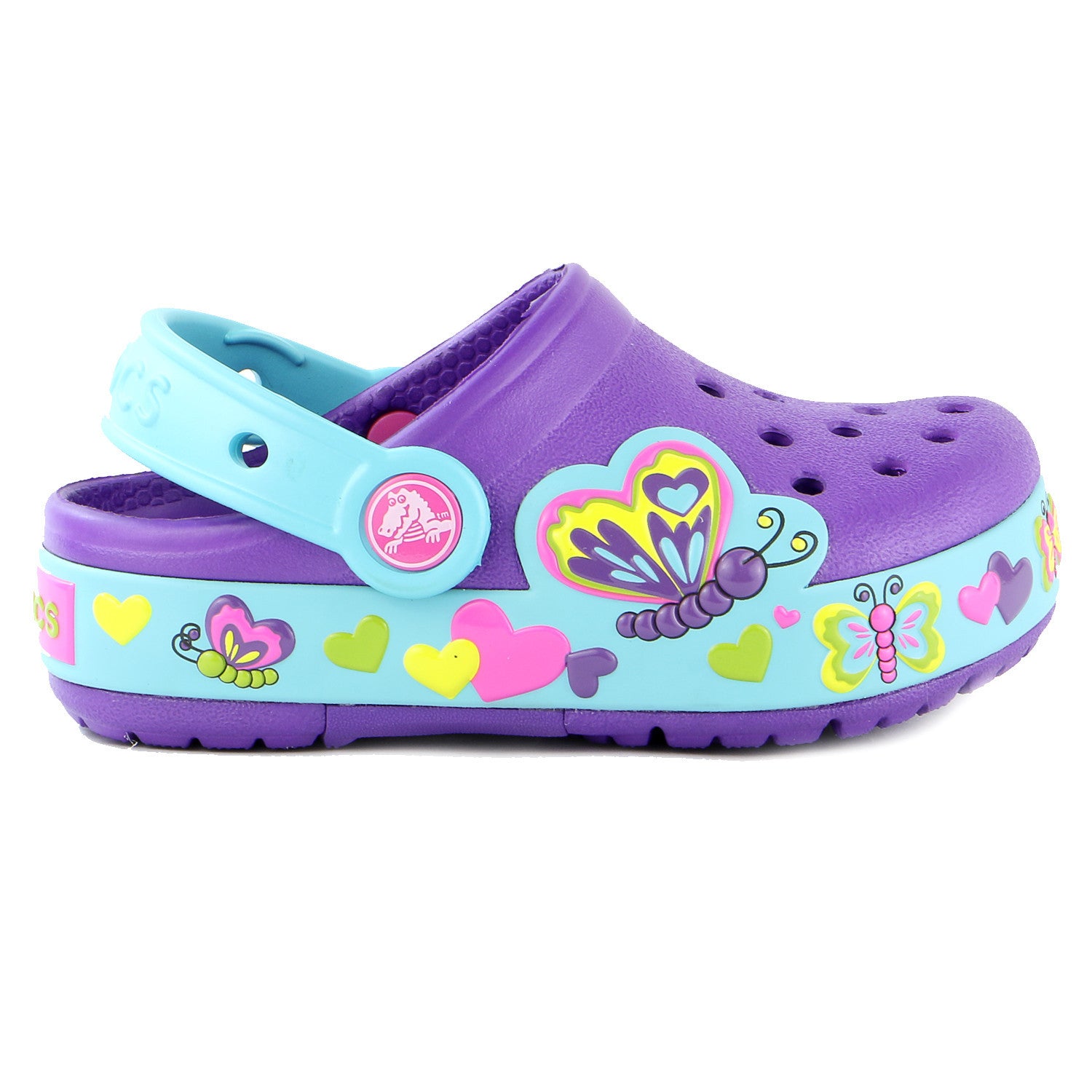 girls purple crocs