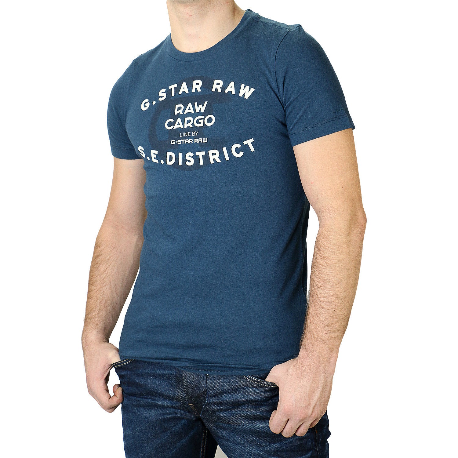 Grijpen Voorouder organiseren G-Star Order Logo Fashion Tee T-Shirt - Blue - Mens - Shoplifestyle