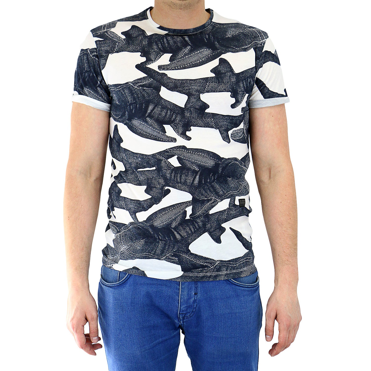 tafereel bar Vernauwd G-Star Yekemm Shark Jersey T-Shirt Fashion Tee - Indigo - Mens -  Shoplifestyle