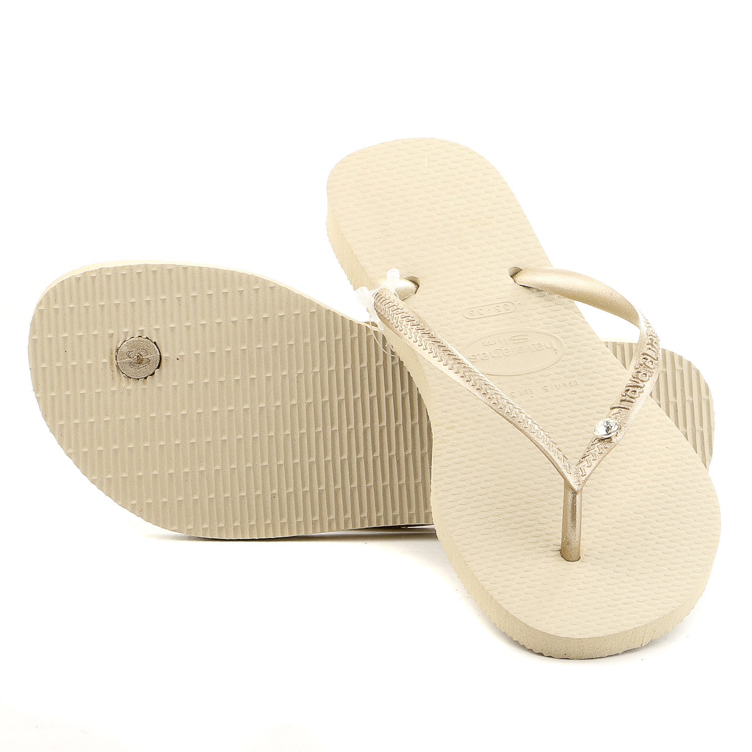 white havaianas with crystals