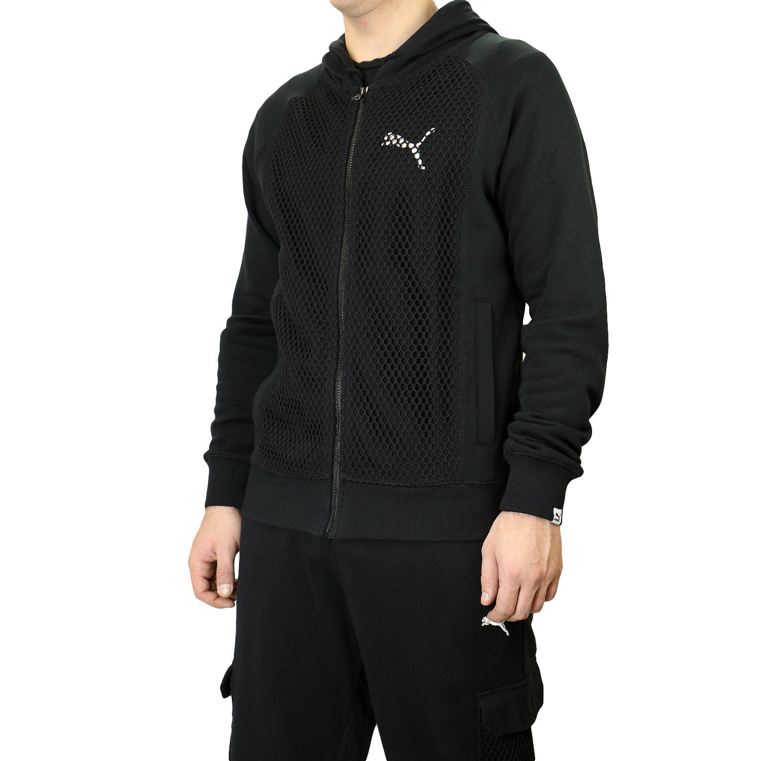 puma men's front zip hooded jacket