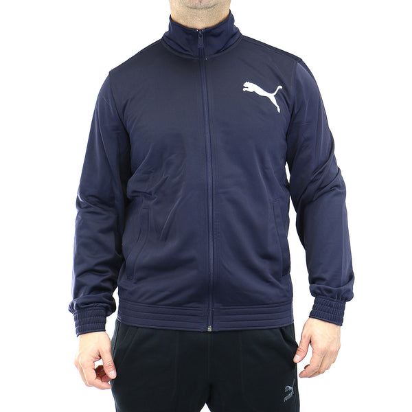 Puma Contrast Front-Zip Track Jacket - Navy/White - Mens - Shoplifestyle