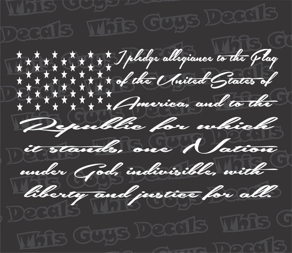 Download the pledge of allegiance flag decal - Thisguysdecals