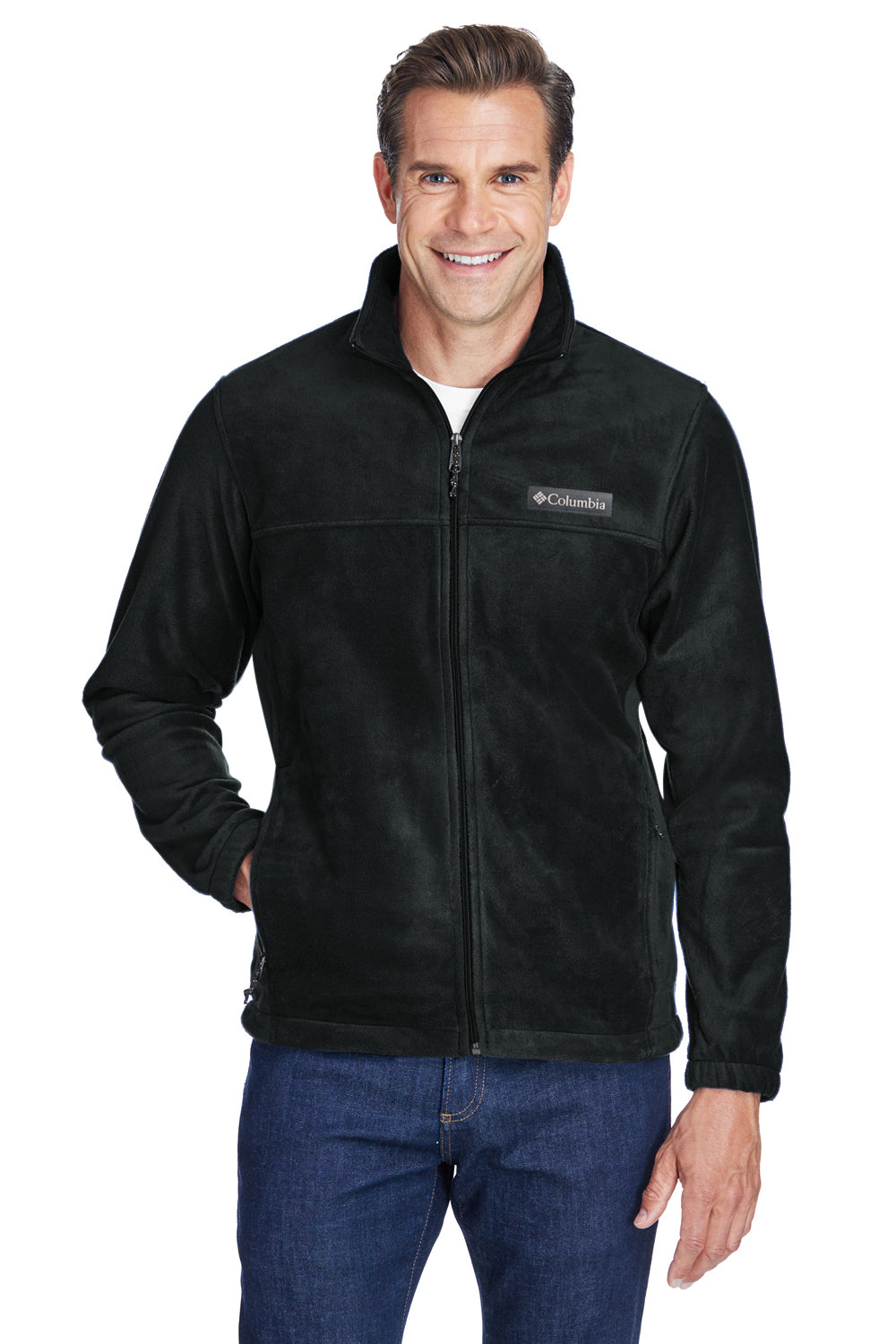 columbia black fleece jacket men's