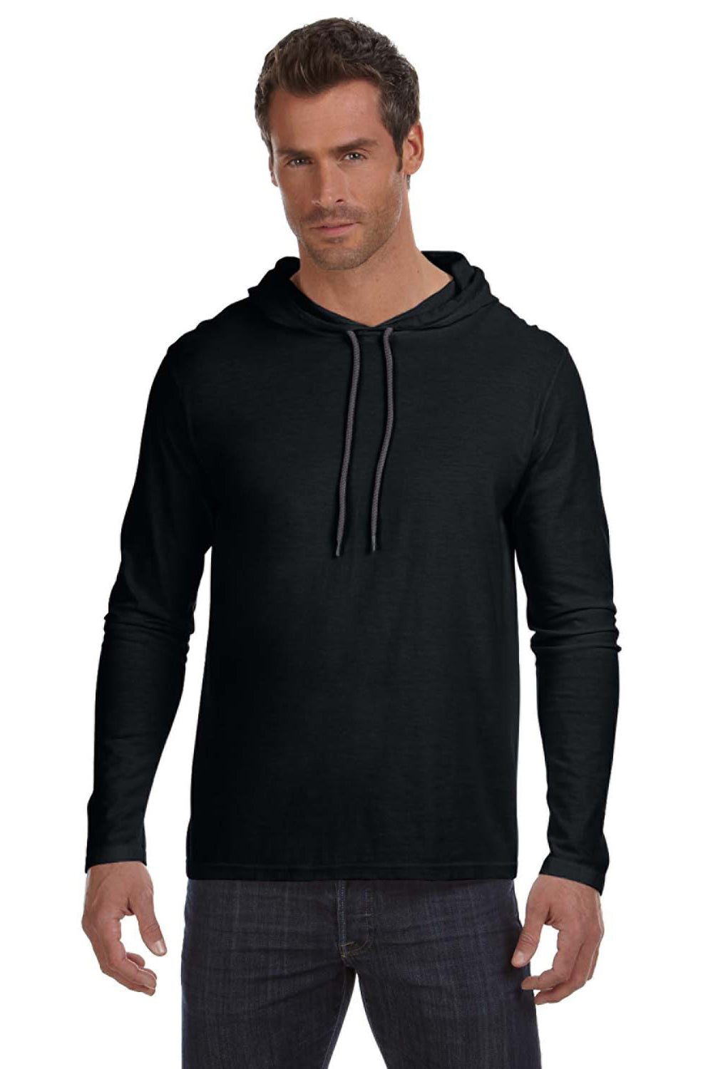 hooded t shirt black