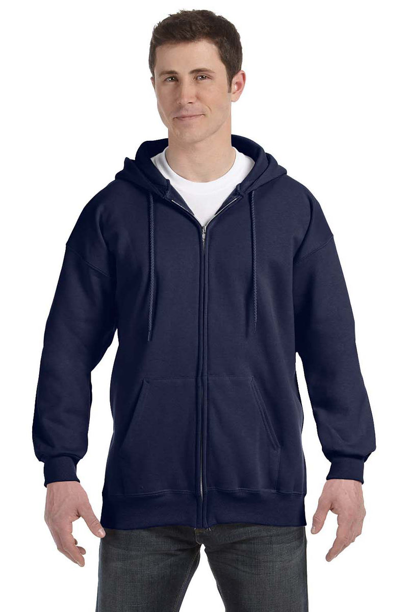 Hanes Mens Ultimate Cotton PrintPro XP Full Zip Hooded Sweatshirt Hood ...