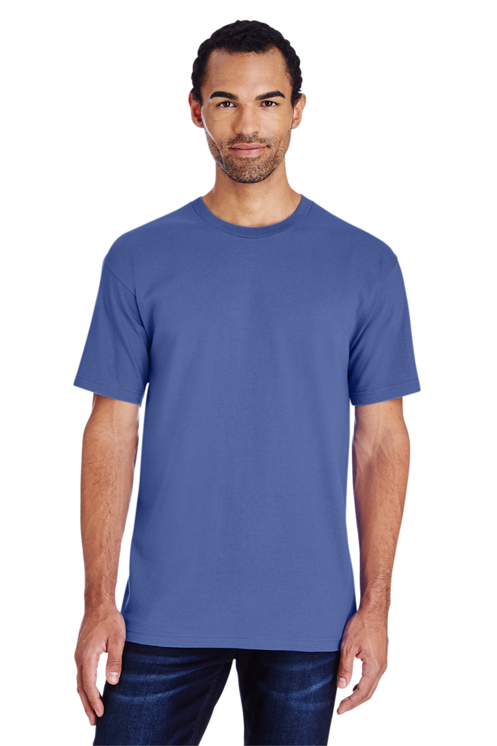 Gildan H000 Mens Flo Blue Hammer Short Sleeve Crewneck T-Shirt ...