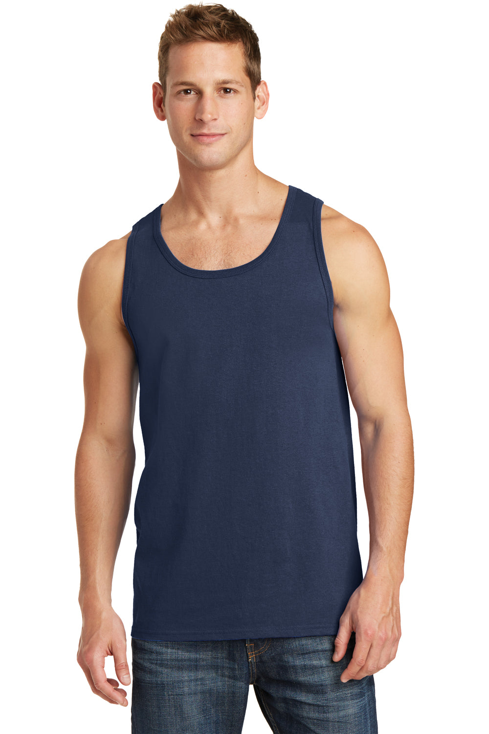 Port & Company PC54TT Mens Navy Blue Core Tank Top — BigTopShirtShop.com