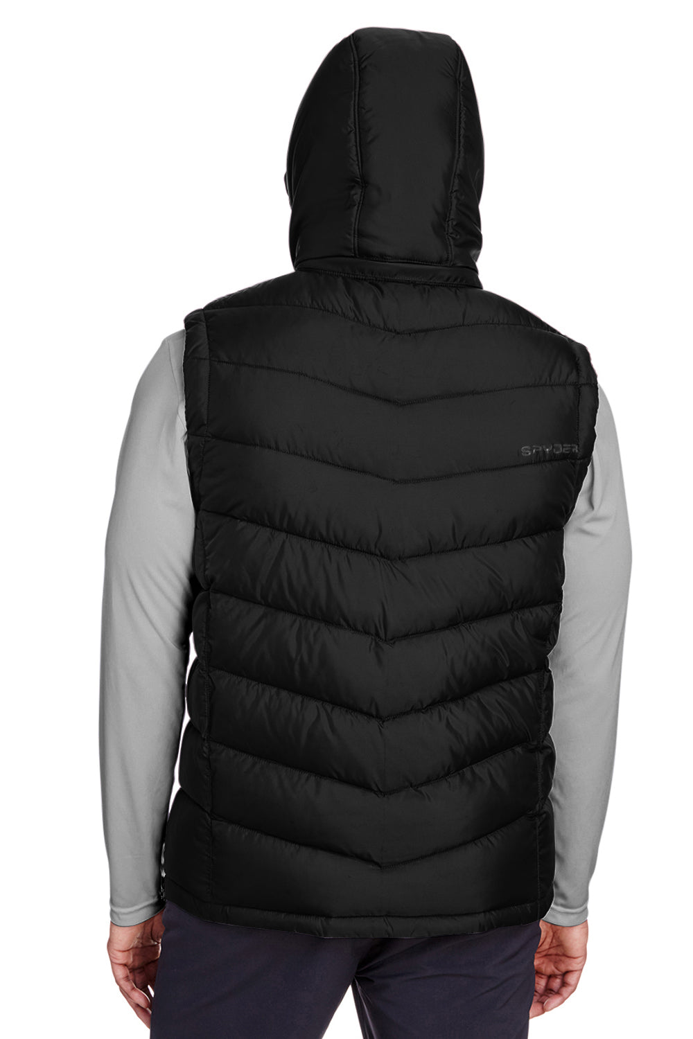 Spyder S16642 Mens Black Pelmo Full Zip Hooded Puffer Vest ...