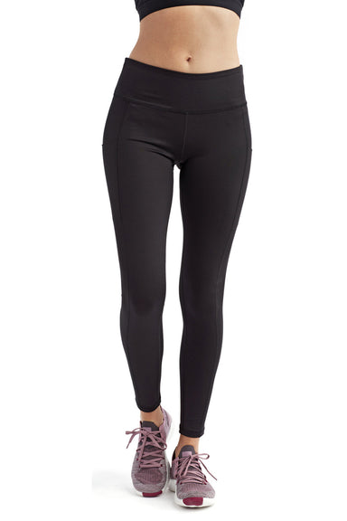 TriDri TD533 Womens Black Performance 3/4 Length Leggings w/ Pockets —