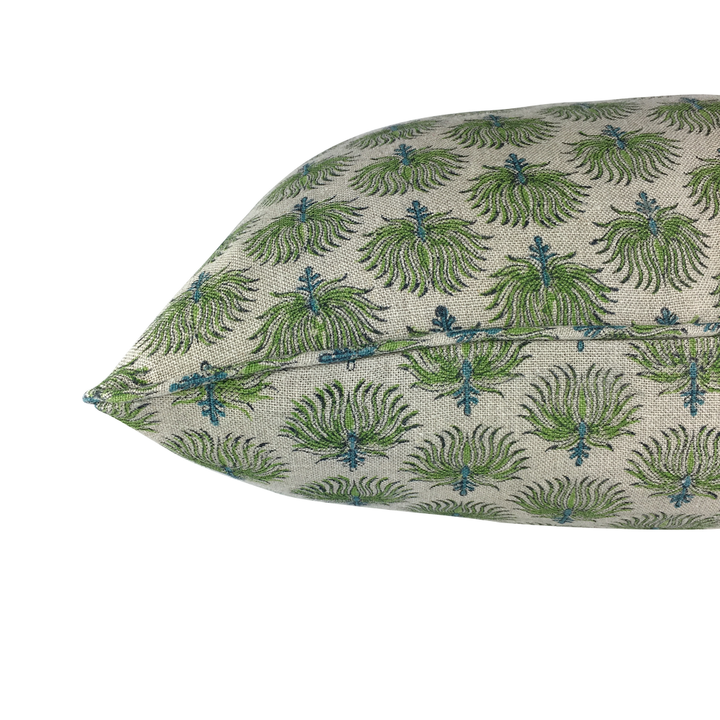 Sea Bloom Pillow - Spring Linen – Bastideaux Artisan Textiles