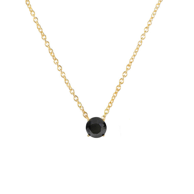 Black Diamond Solitaire Necklace – SUZAN DES