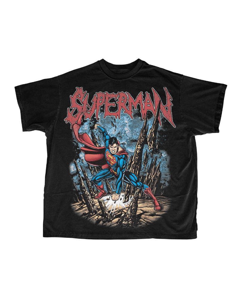 SUPERMAN METAL TEE - Black