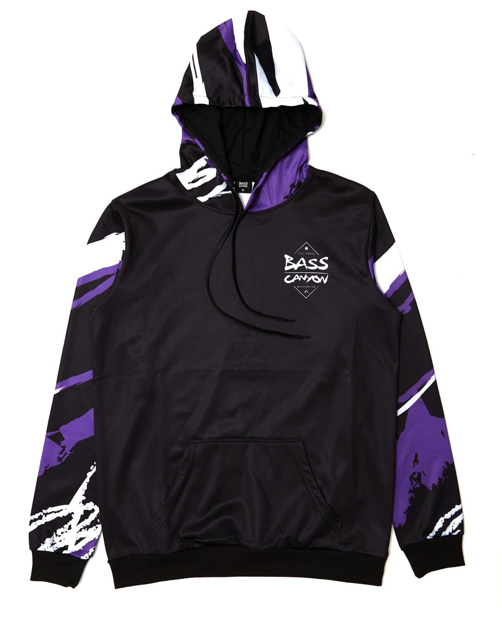 Bass Canyon Swirls Hoodie Black Purple White Excision