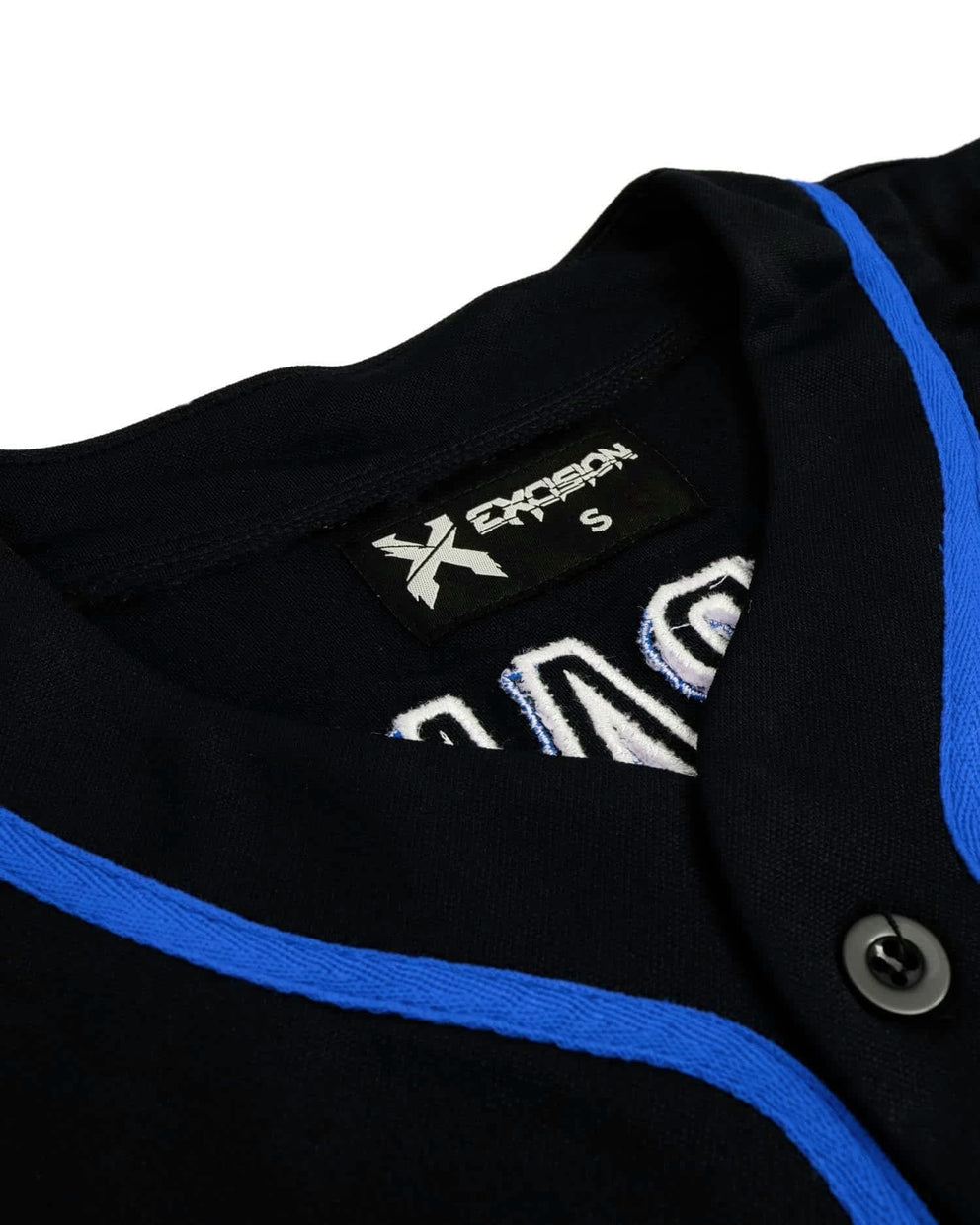 blue and black baseball jersey