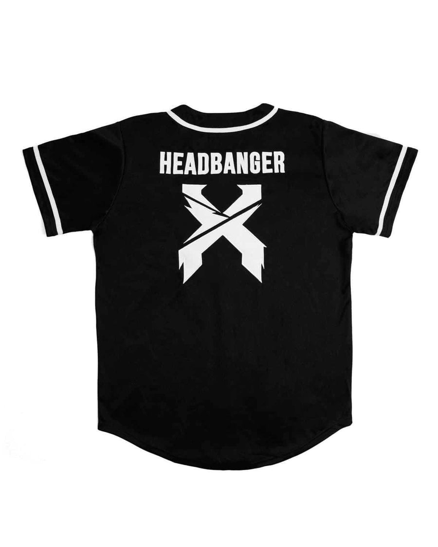 Headbanger Women's Crop Top Baseball Jersey (Purple/Black Gradient)