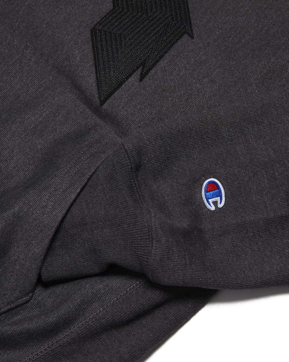 champion reverse weave chain stitch black hoodie