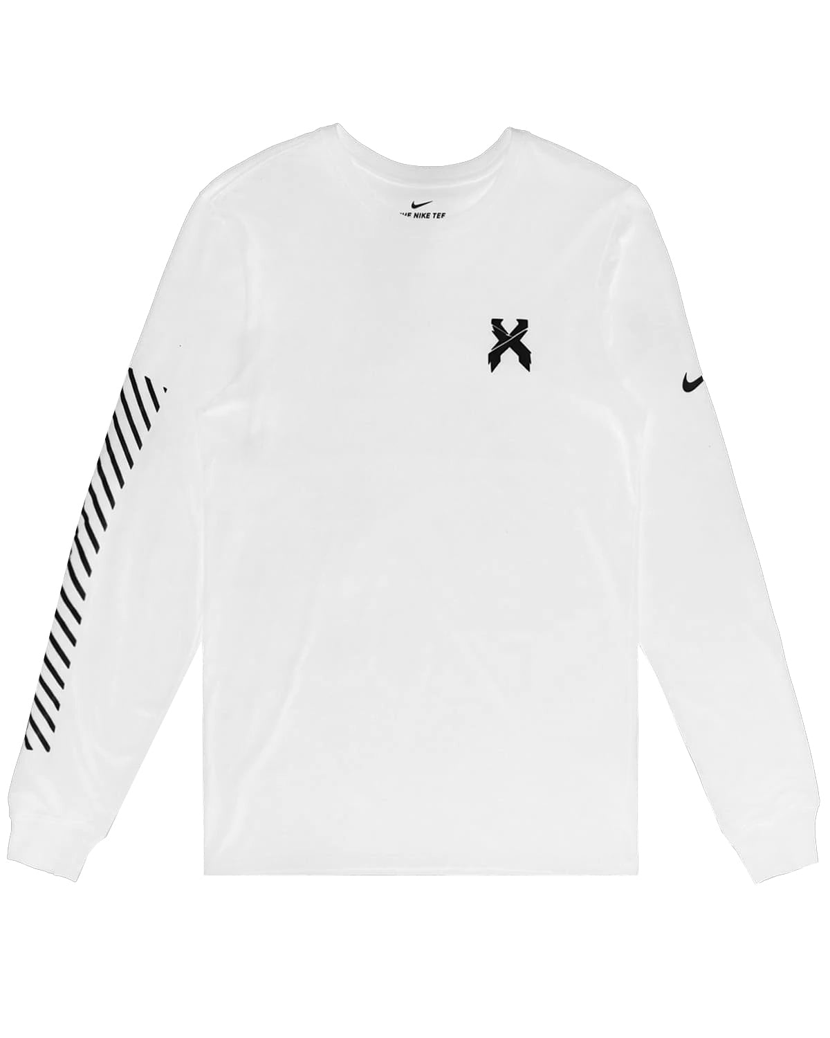 white nike shirt with black logo