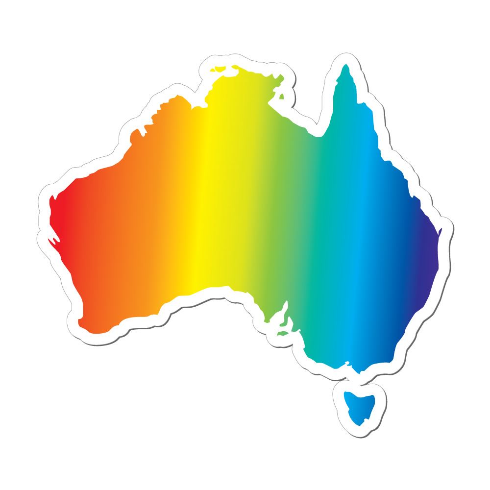 Australia Gay Pride Proud Map Laptop Car Sticker Decal | Equality Stickers  - Little Sticker Boy