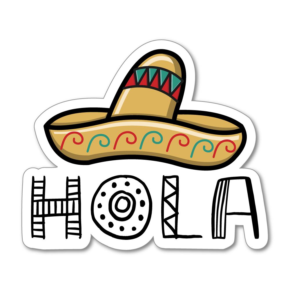 Hola Sticker Decal | Travel Stickers - Little Sticker Boy