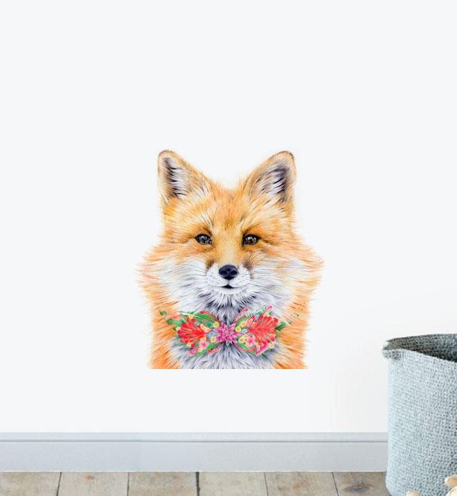 Fox Wall Decal, Fox Wall Decal, Watercolour Decal, Watercolour Art