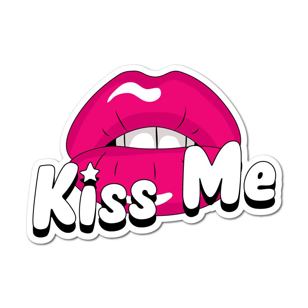 Kiss Me Sticker Decal  Pop Art Stickers - Little Sticker Boy