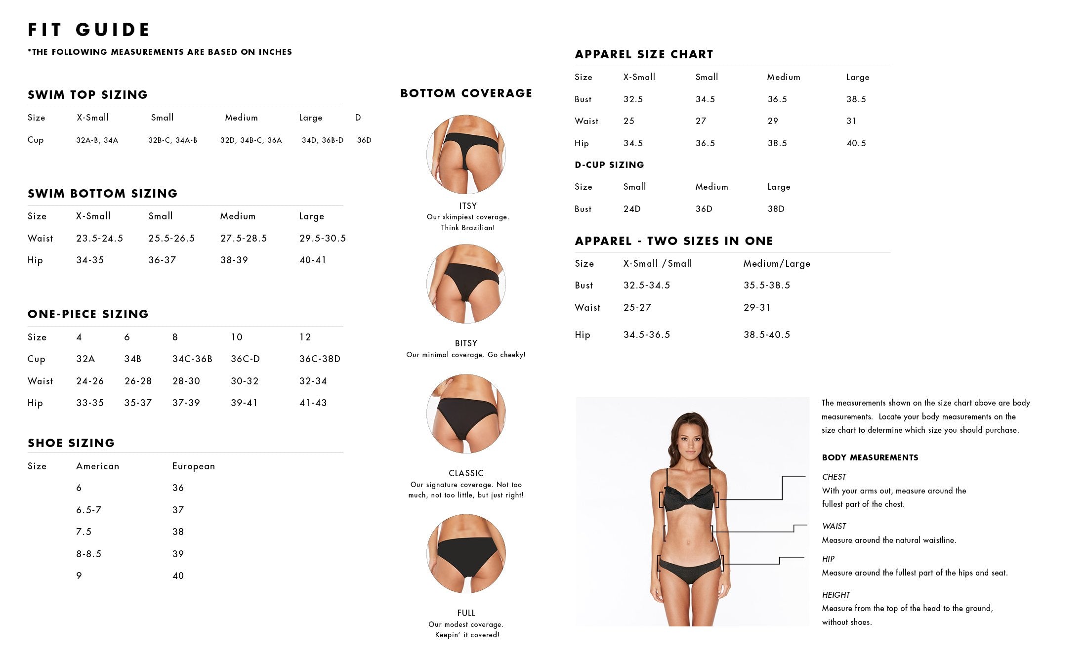 L*SPACE SIZE GUIDE – Scarlet Clothing
