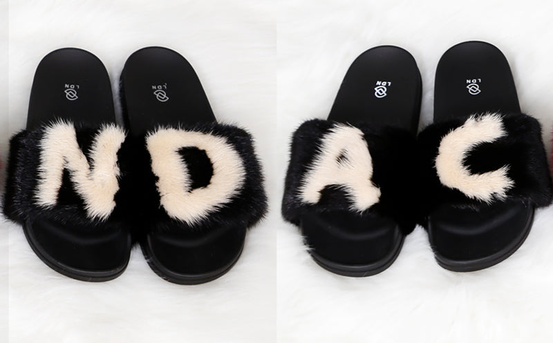 custom fur slides