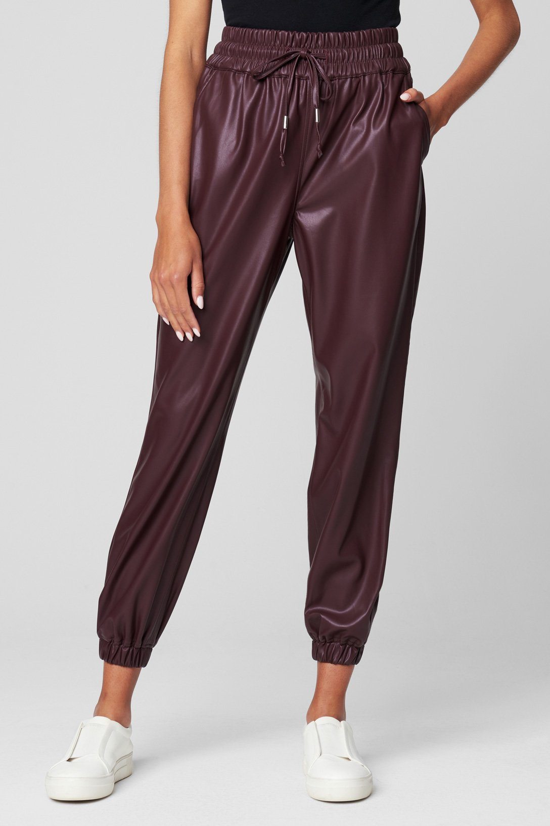 BLANK NYC | Grape Snake Faux Leather Jogger