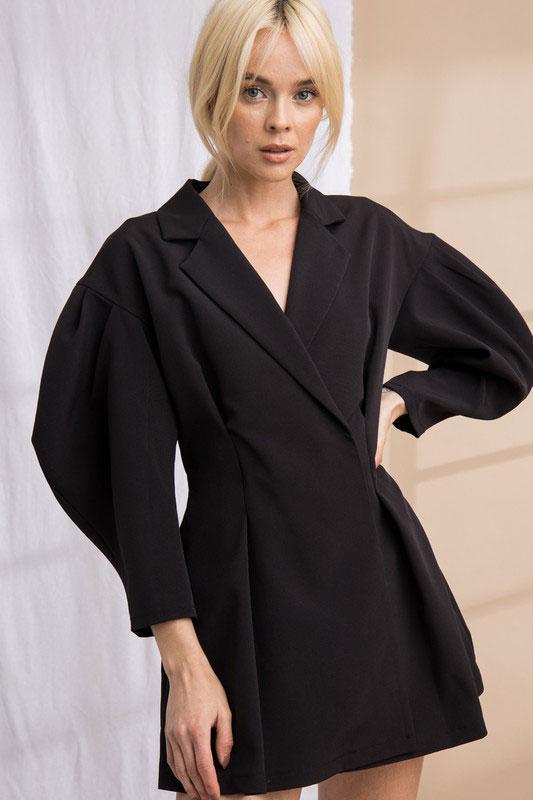 Sleeve It Alone Mini Dress - Black
