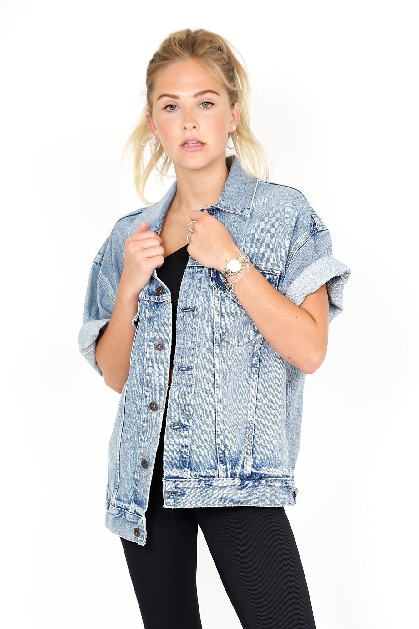 cut denim jacket