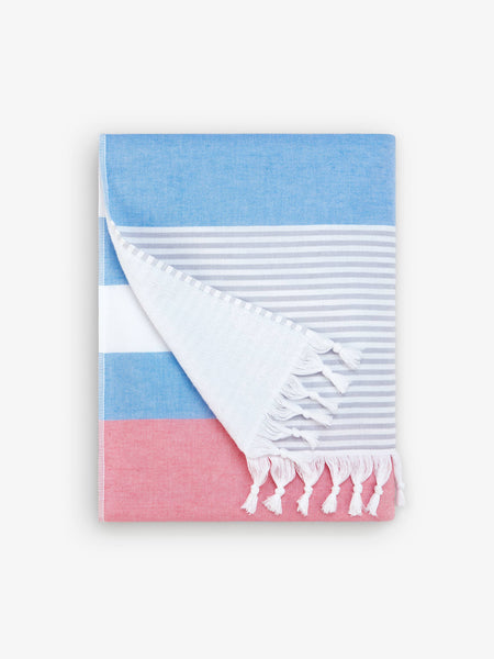 Teal & Gray Cape Cod Turkish Towel – Laguna Beach Textile Company