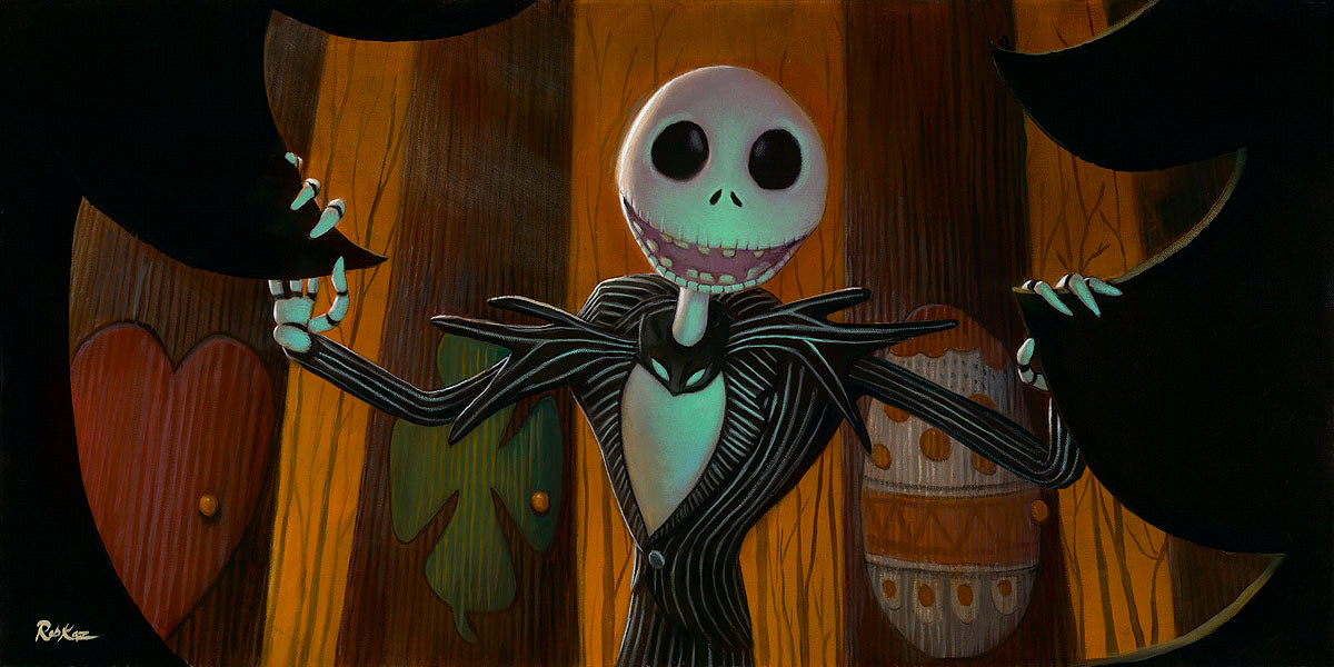 Nightmare Before Christmas Jack Skellington Walt Disney Fine Art Rob Kaz Signed Limited Edition Print of 195 on Canvas "What's This?"