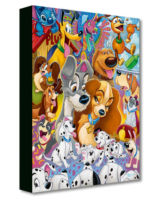 101 Dalmatians Walt Disney Fine Art Tim Rogerson Signed Limited Edition of  195 Print on Canvas Movie Night