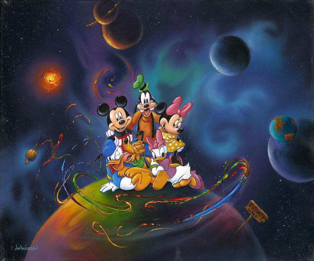 Mickey Mouse Walt Disney Fine Art Jim Warren Signed Limited Edition on  Canvas of 50 