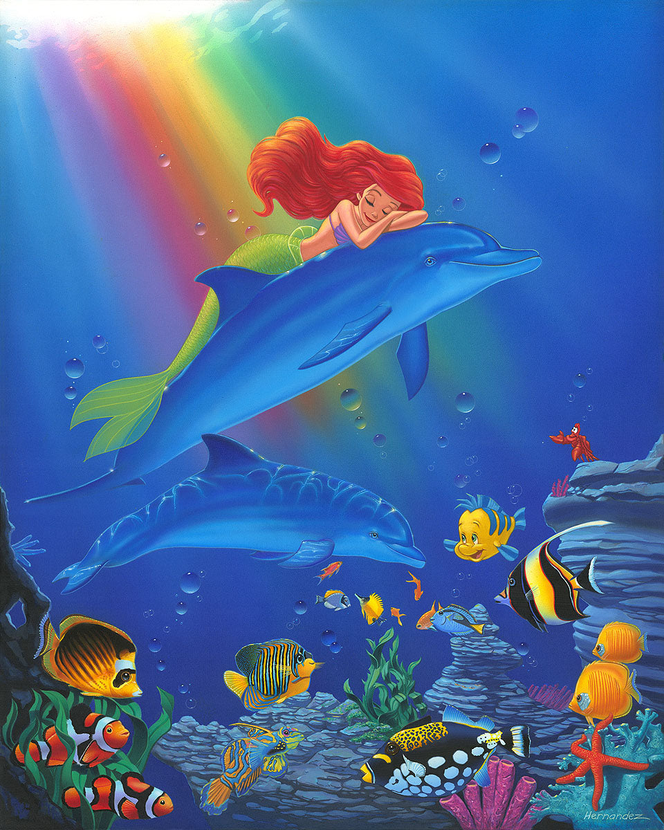 Ariel The Little Mermaid Walt Disney Fine Art Jim Warren Signed