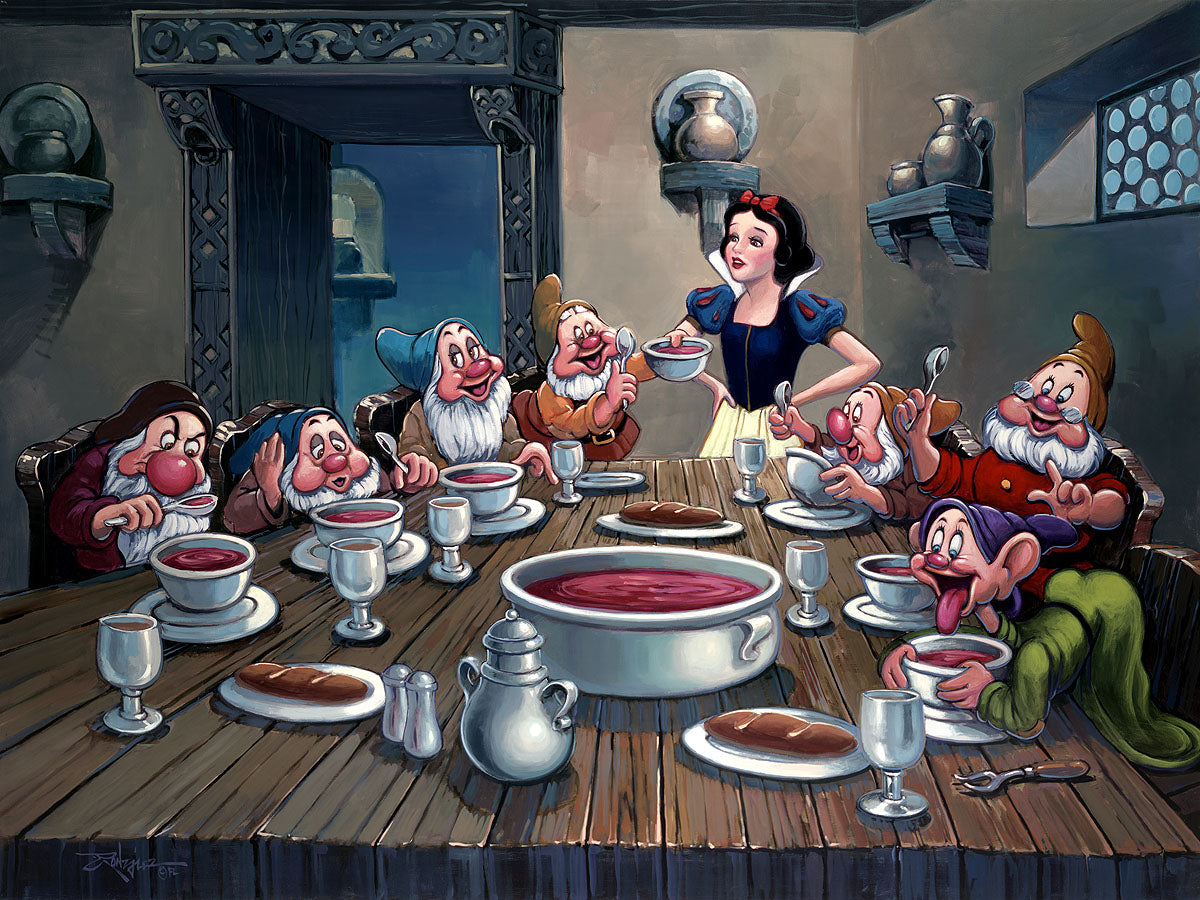 snow white and seven dwarfs wooden kitchen table