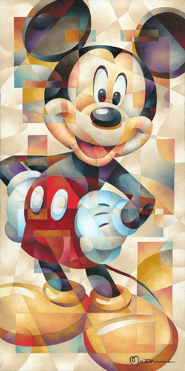 2 LOT Mickey Mouse and Minnie Mouse Walt Disney Fine Art Tom Matousek  Signed Limited Editions of 195 on Canvas - Poses