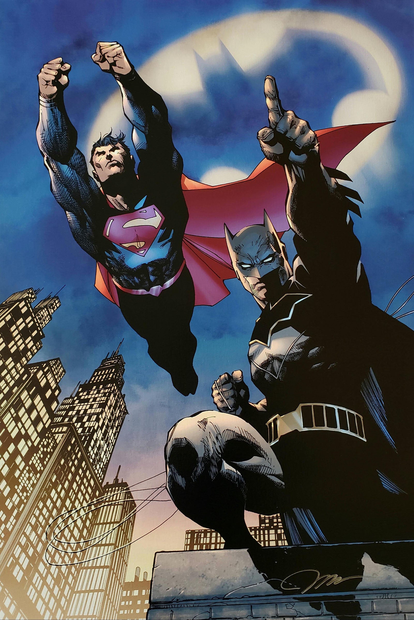 Jim Lee Signed Batman Superman Heroes Unite DC Giclee on Canvas Limite –  Charles Scott Gallery