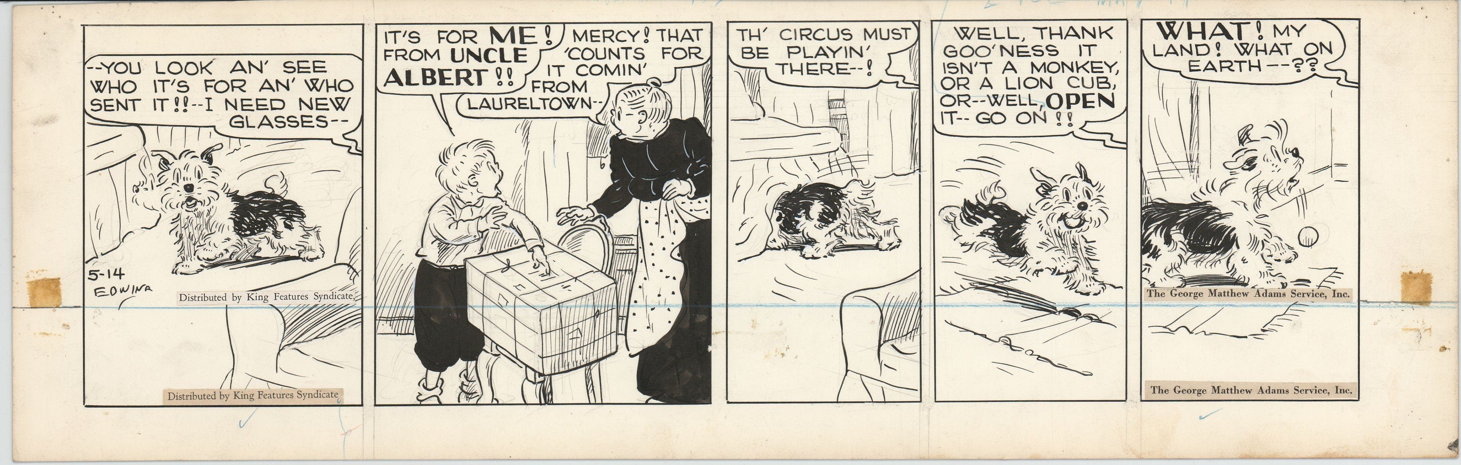 Cap Stubbs and Tippie Original Ink Daily Comic Strip Art Signed and ...