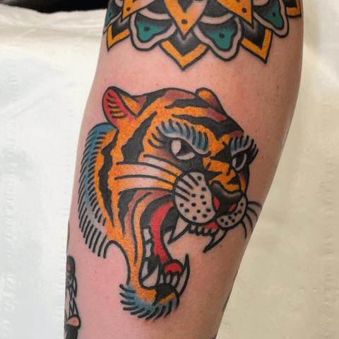 Tiger tattoo (@madeyoulook_finn)