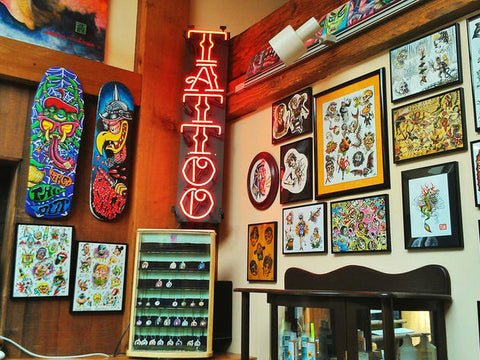 tattoo studio wall